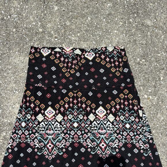 Living Doll Women's Skirt Stretch Black Multicolor Size Large - Picture 3 of 4